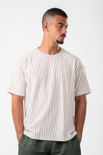 TEXTURED STRIPED TEE