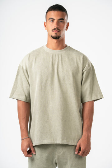 MINT GREEN RIDGED BOX-TEE