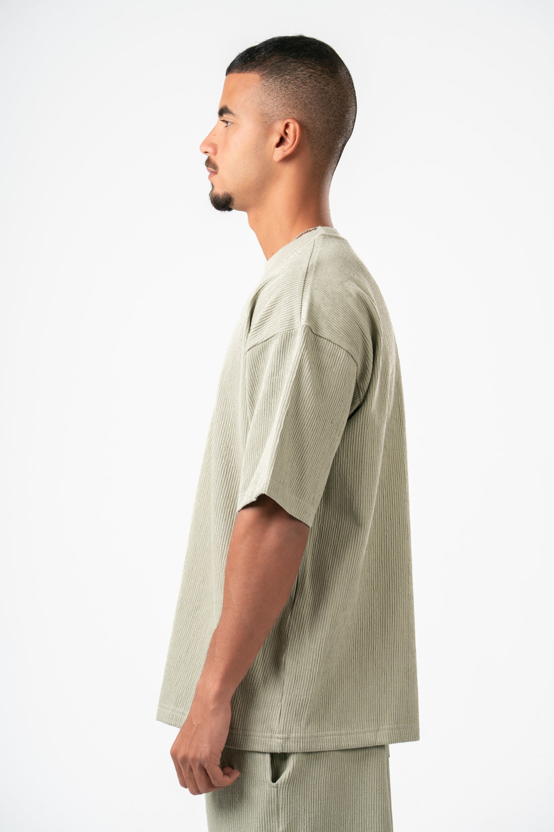 MINT GREEN RIDGED BOX-TEE