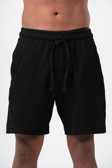 BLACK RIDGED SHORT