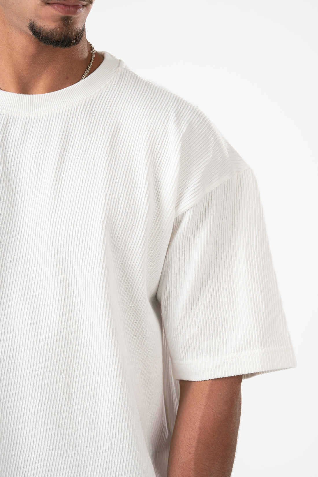 OFF-WHITE RIDGED BOX-TEE