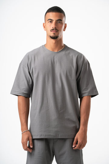 DARK GREY DUSTY BOX-TEE