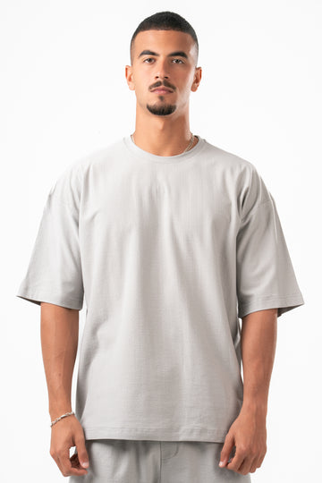 LIGHT GREY DUSTY BOX-TEE