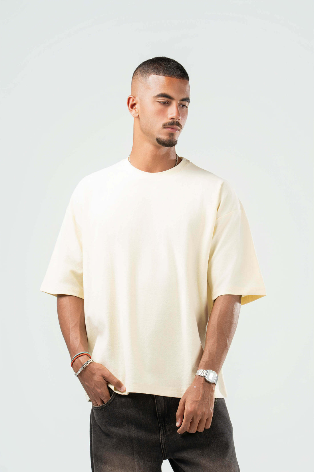 BUTTERMILK YELLOW DUSTY BOX-TEE