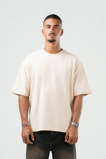 LIGHT BEIGE DUSTY BOX-TEE