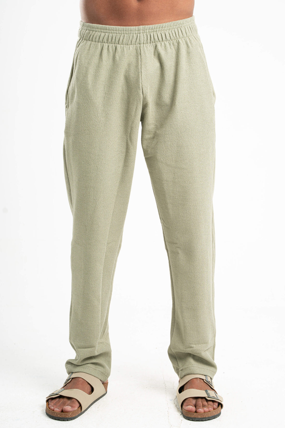 MINT GREEN WAFFLE WEAVE PANTS
