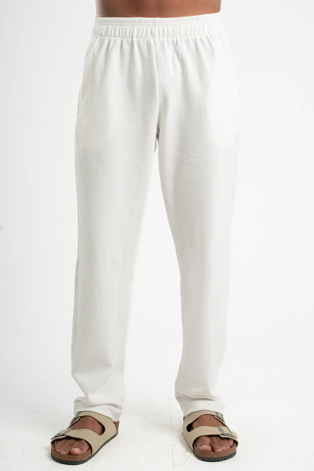 OFF-WHITE WAFFLE WEAVE PANTS