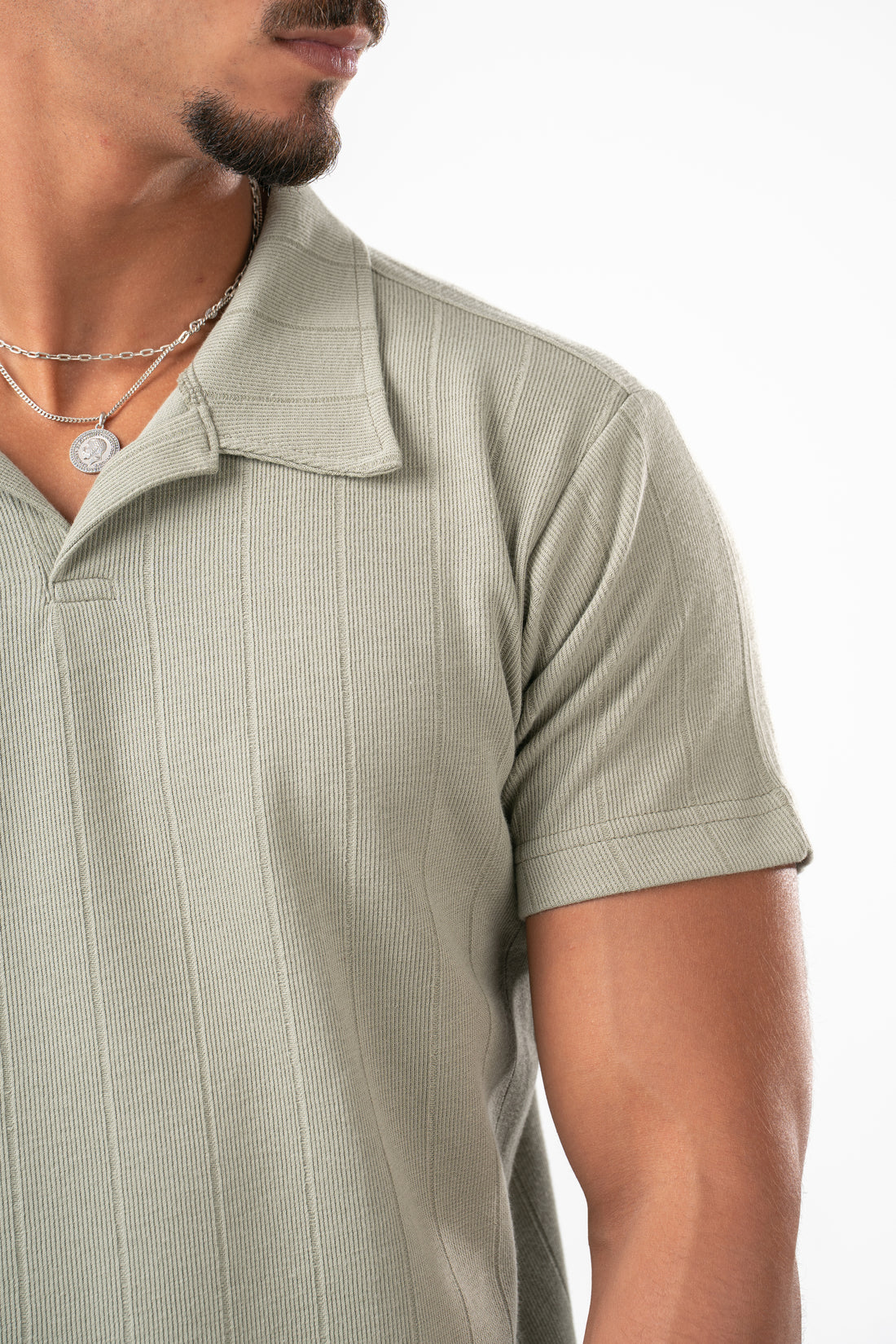 MINT GREEN LINE UP POLO TEE