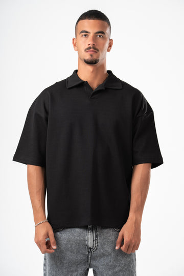 BLACK PLAIN POLO SHIRT