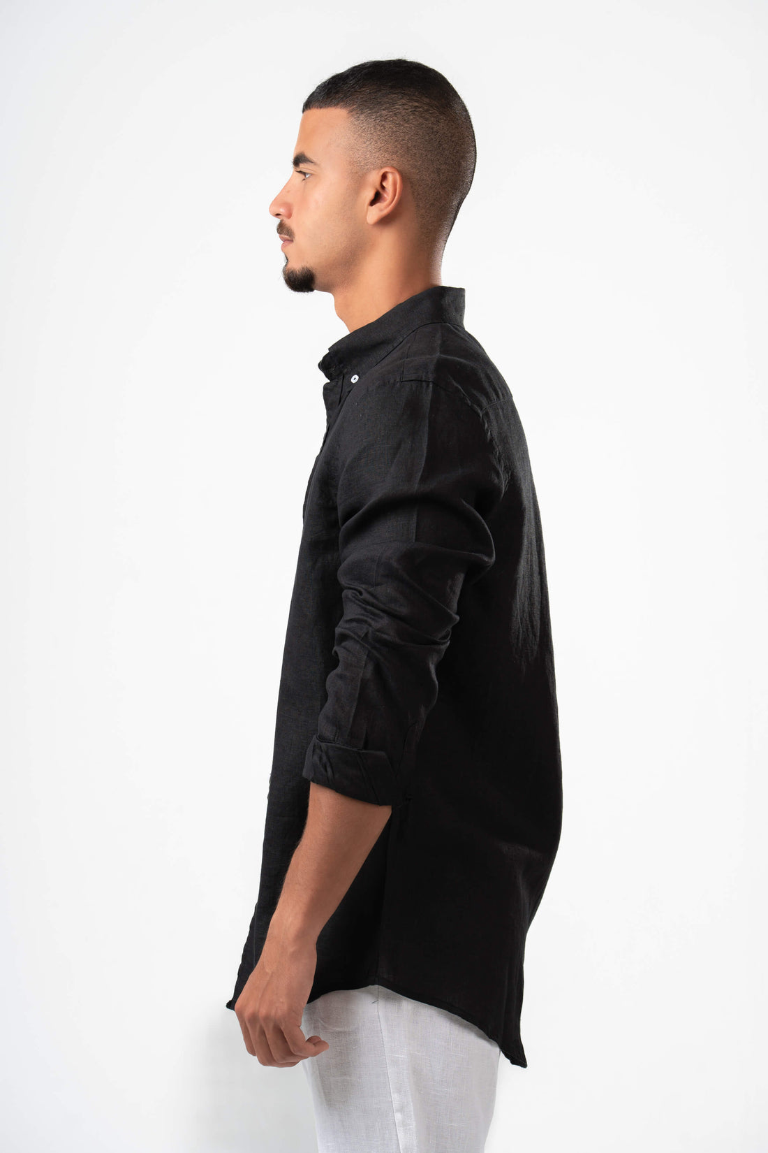 BLACK LINEN SHIRT