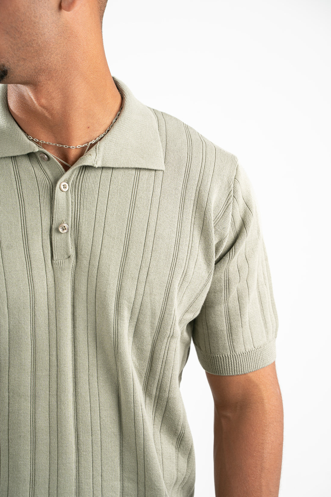 MINT RIBBED KNIT POLO 09