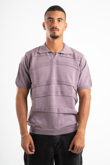 PURPLE RAW LINES KNIT POLO