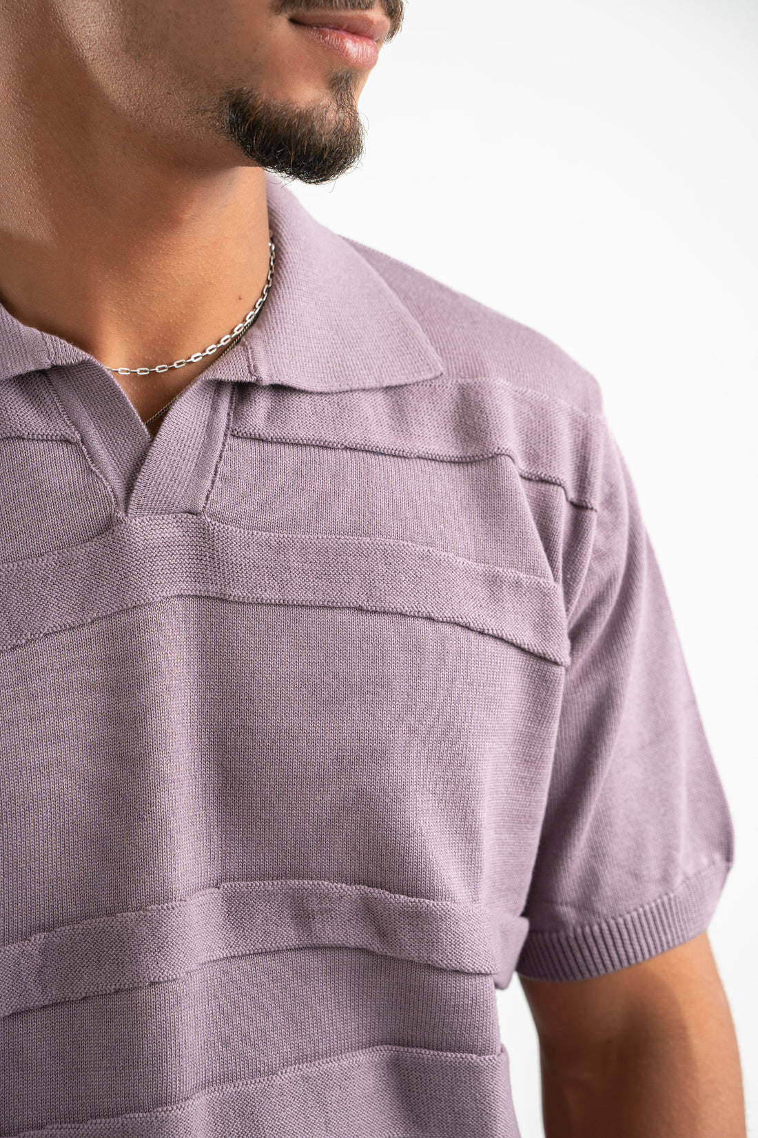 PURPLE RAW LINES KNIT POLO