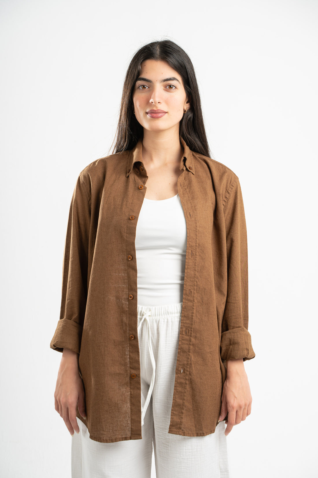 BROWN LINEN SHIRT