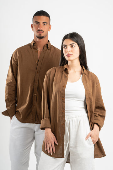 BROWN LINEN SHIRT