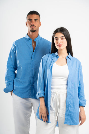 AQUA LINEN SHIRT