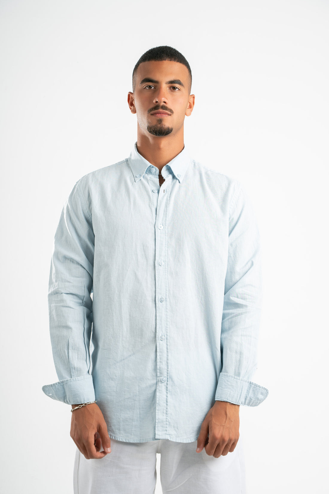 SKY-BLUE LINEN SHIRT