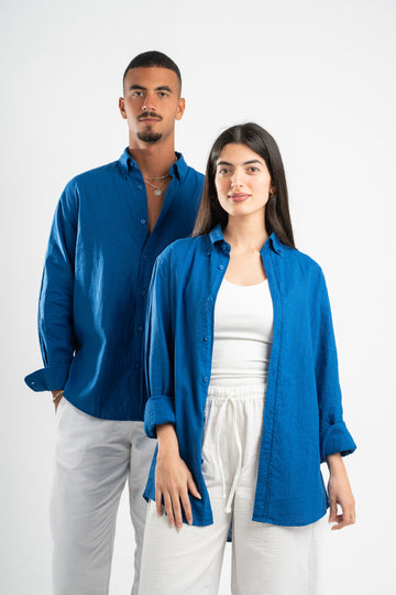 BLUE LINEN SHIRT