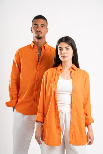 ORANGE LINEN SHIRT