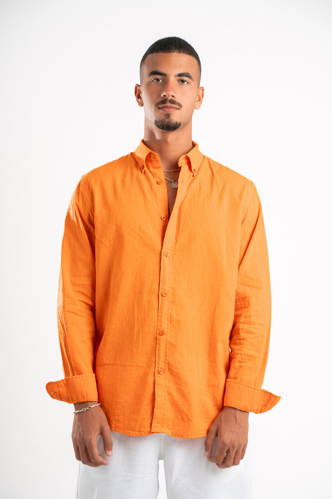 ORANGE LINEN SHIRT