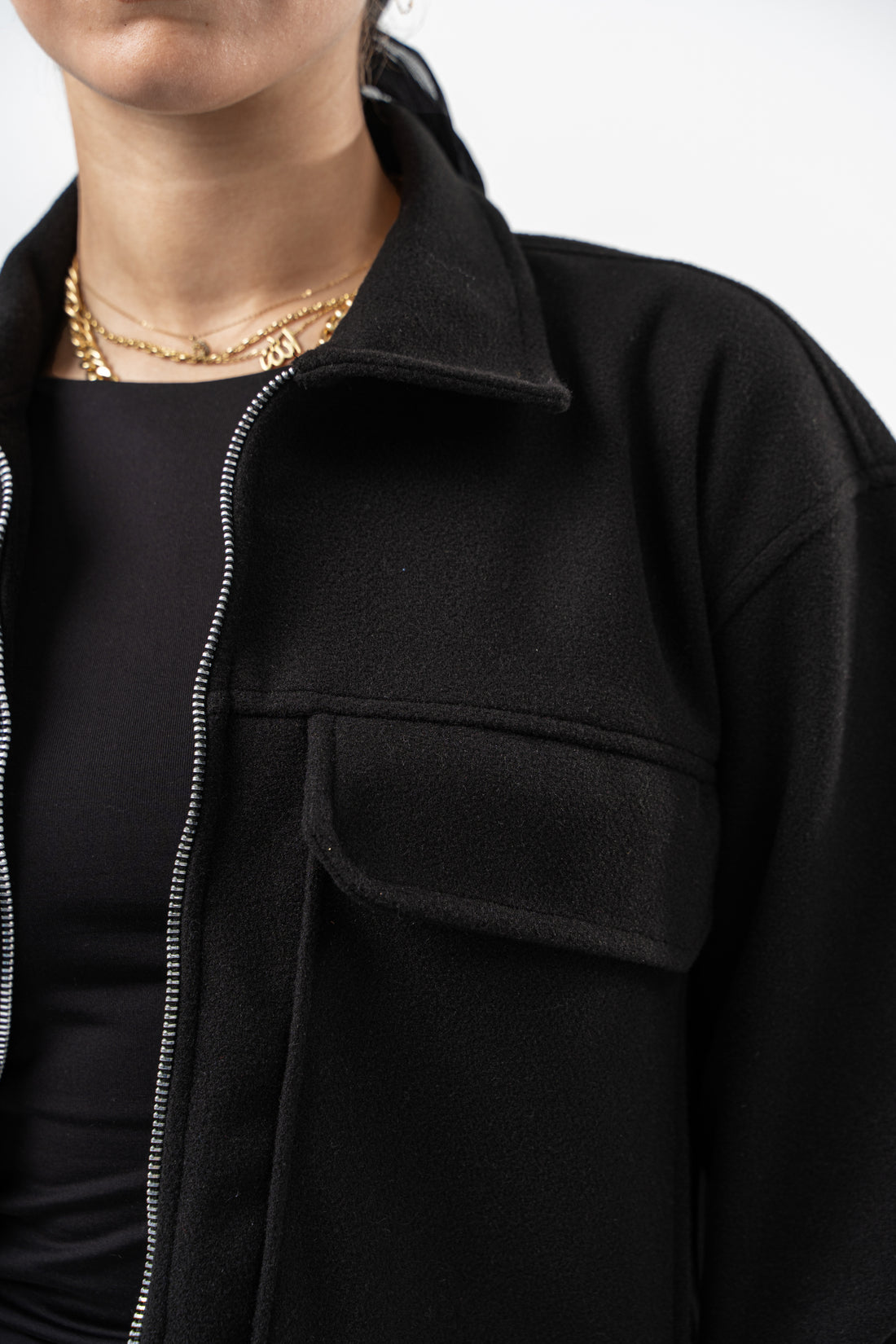 WOMEN BLACK WOOL JACKET