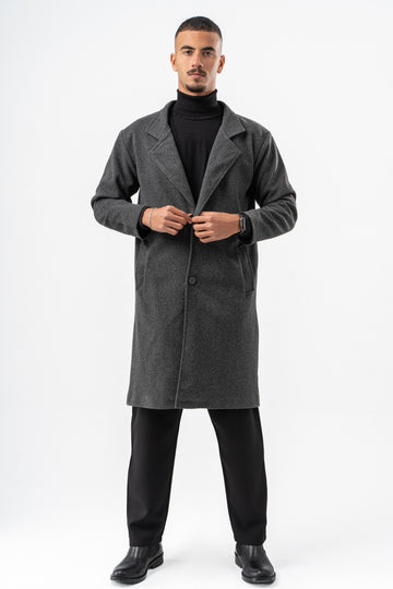MEN GREY WOOL COAT