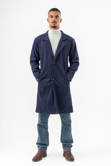 MEN NAVY WOOL COAT