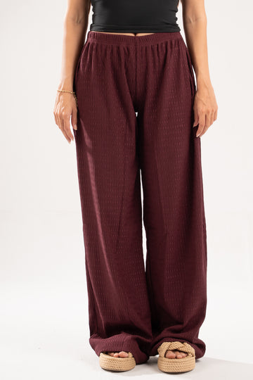 BURGUNDY WRINKLED PANTS
