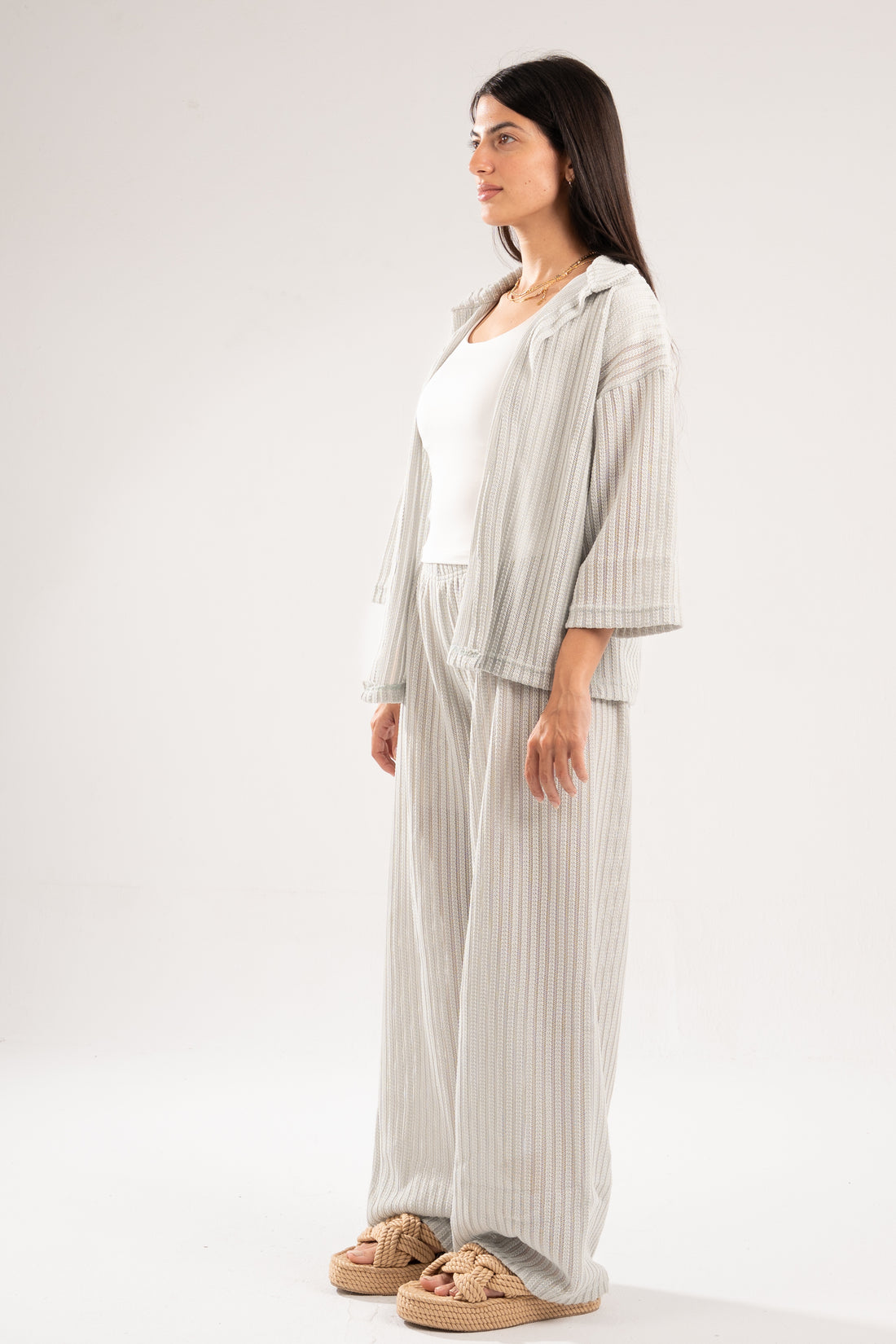 MINT SEMI SHEER KNITTED TOP