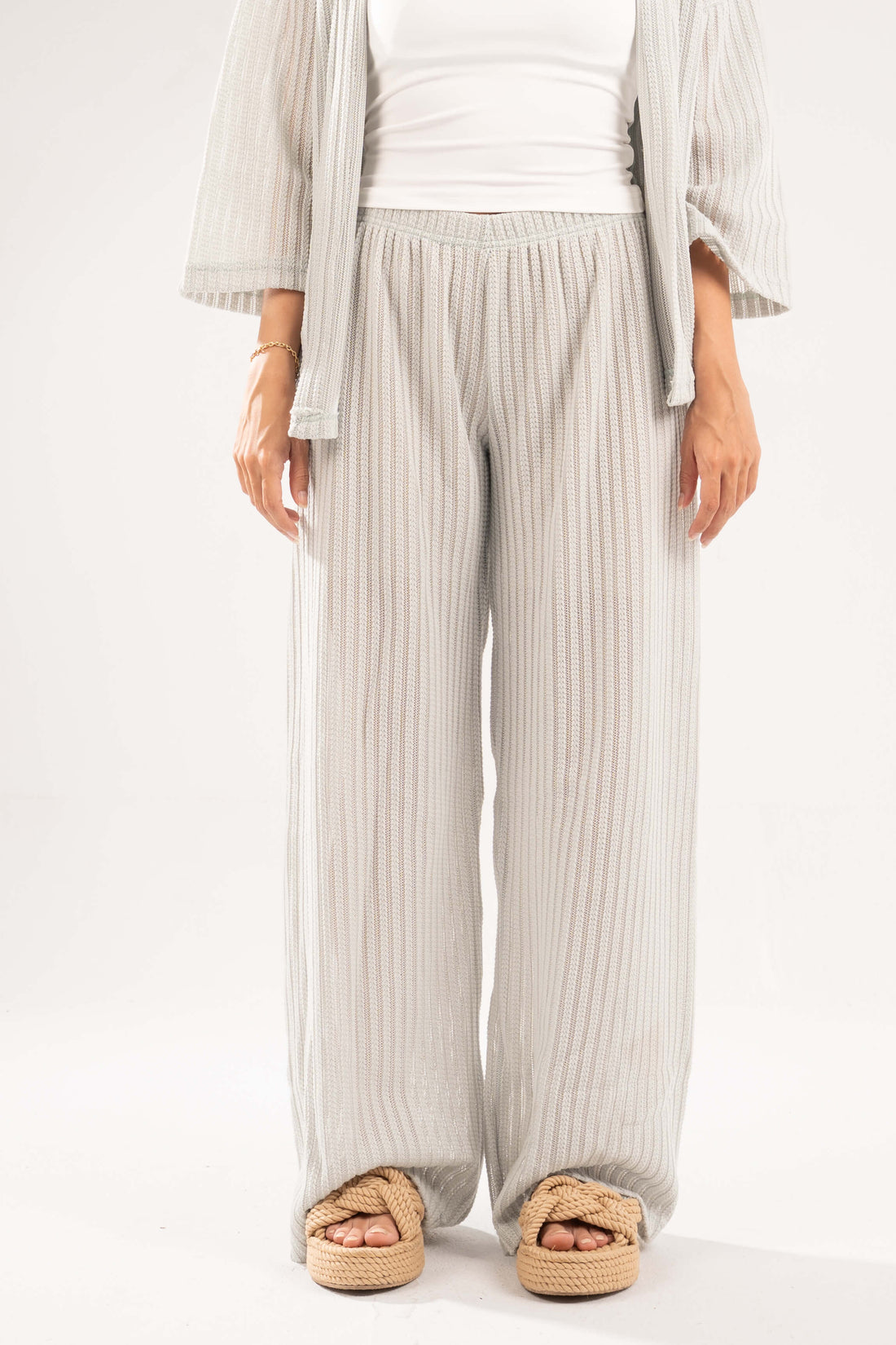 MINT SEMI SHEER KNITTED PANTS