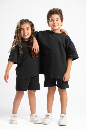 BLACK LITTLE ONES SUMMER MELTON SHORT