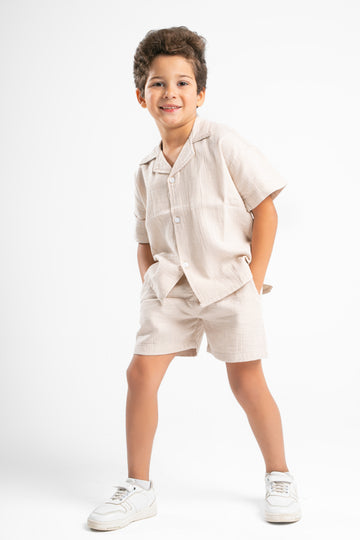 BEIGE LITTLE ONES CROCHET SHORT
