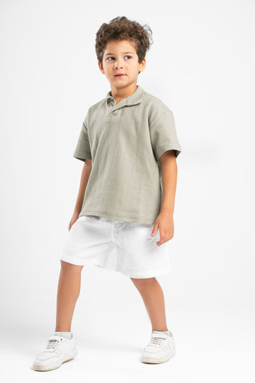 MINT GREEN LITTLE ONES LINE UP POLO TEE