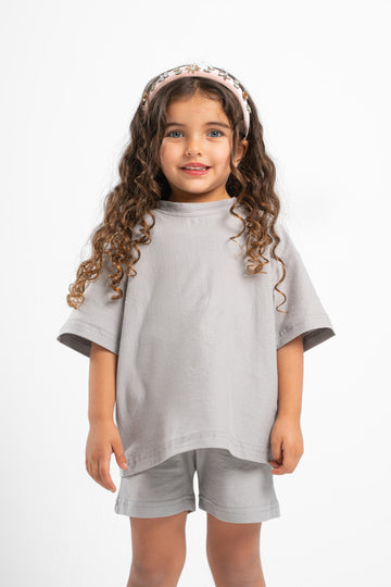 LIGHT GREY LITTLE ONES DUSTY BOX-TEE
