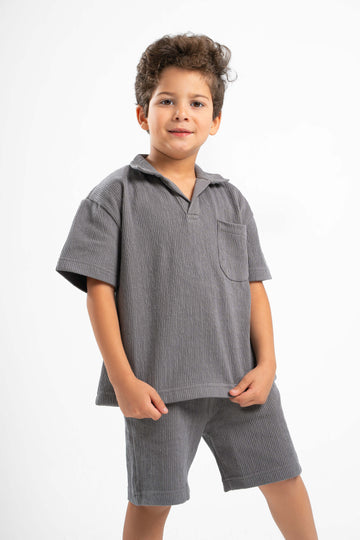 DARK GREY LITTLE ONES RIDGED SHORT