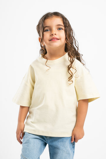 BUTTERMILK YELLOW LITTLE ONES DUSTY BOX-TEE