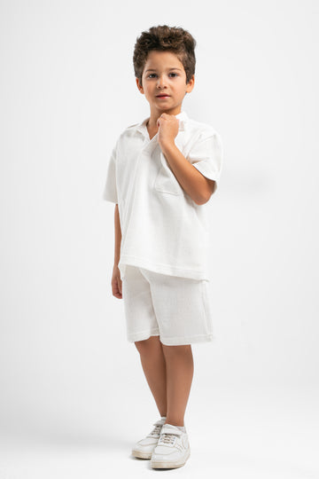 OFF-WHITE LITTLE ONES RIDGED SHORT