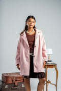 WOMEN PINK WOOL COAT