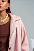WOMEN PINK WOOL COAT