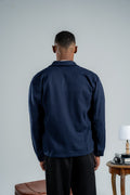 MEN NAVY BLUE WOOL SHORT COAT