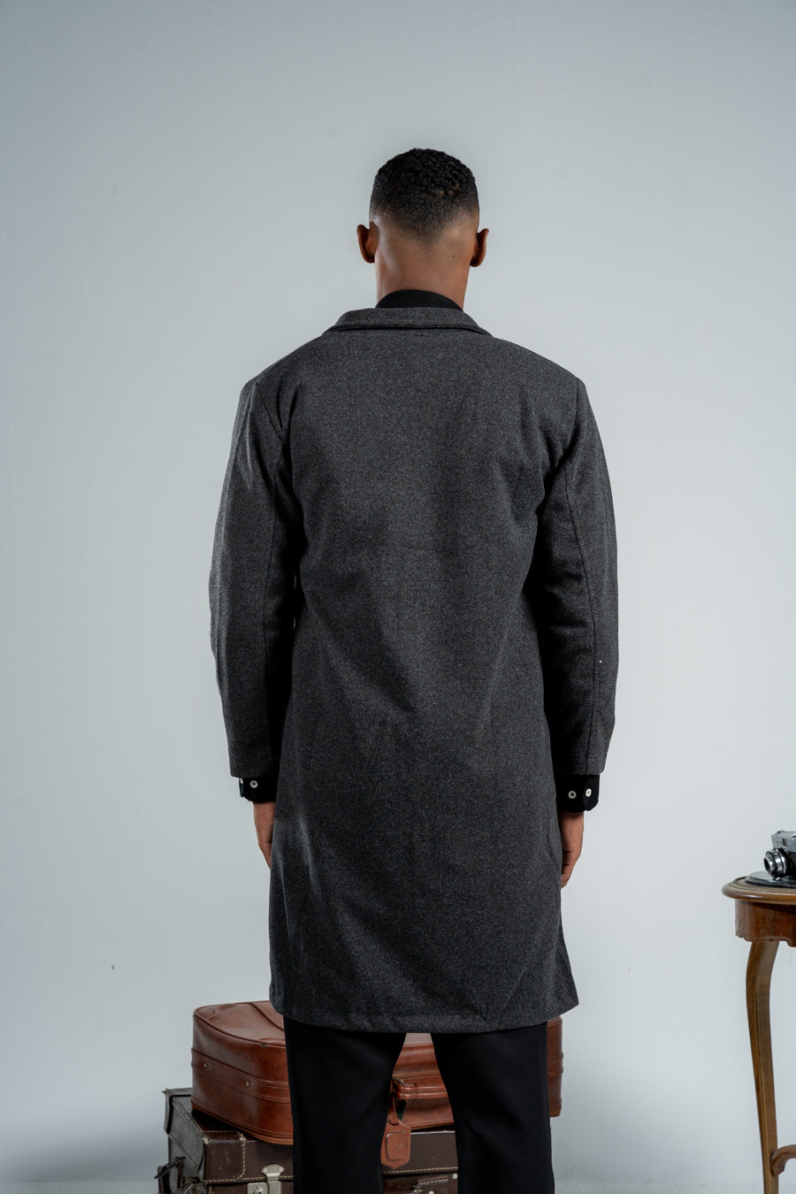 MEN GREY WOOL COAT