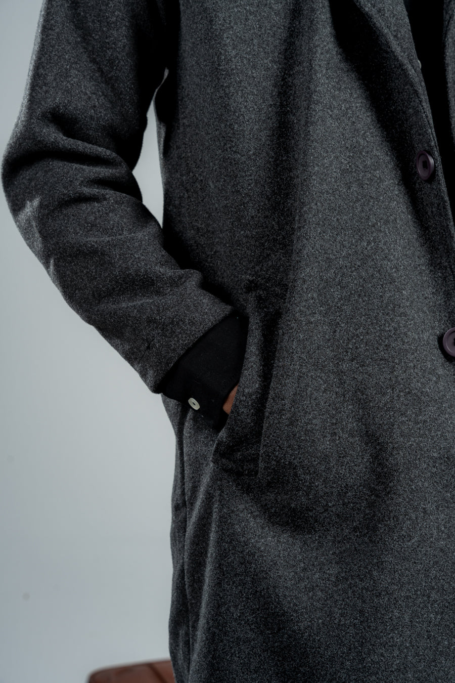 MEN GREY WOOL COAT