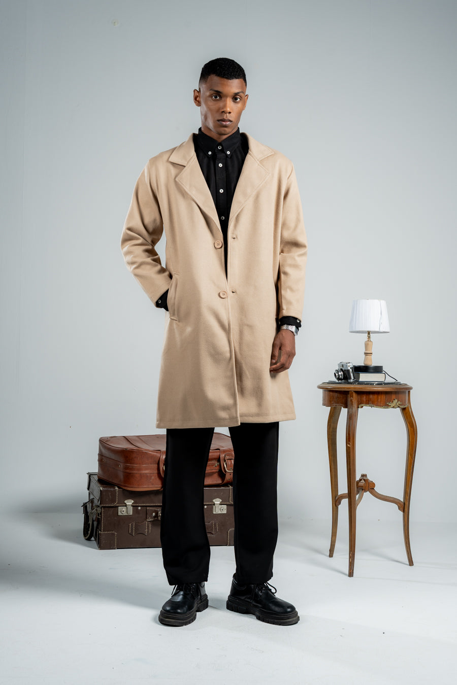 MEN BEIGE WOOL COAT