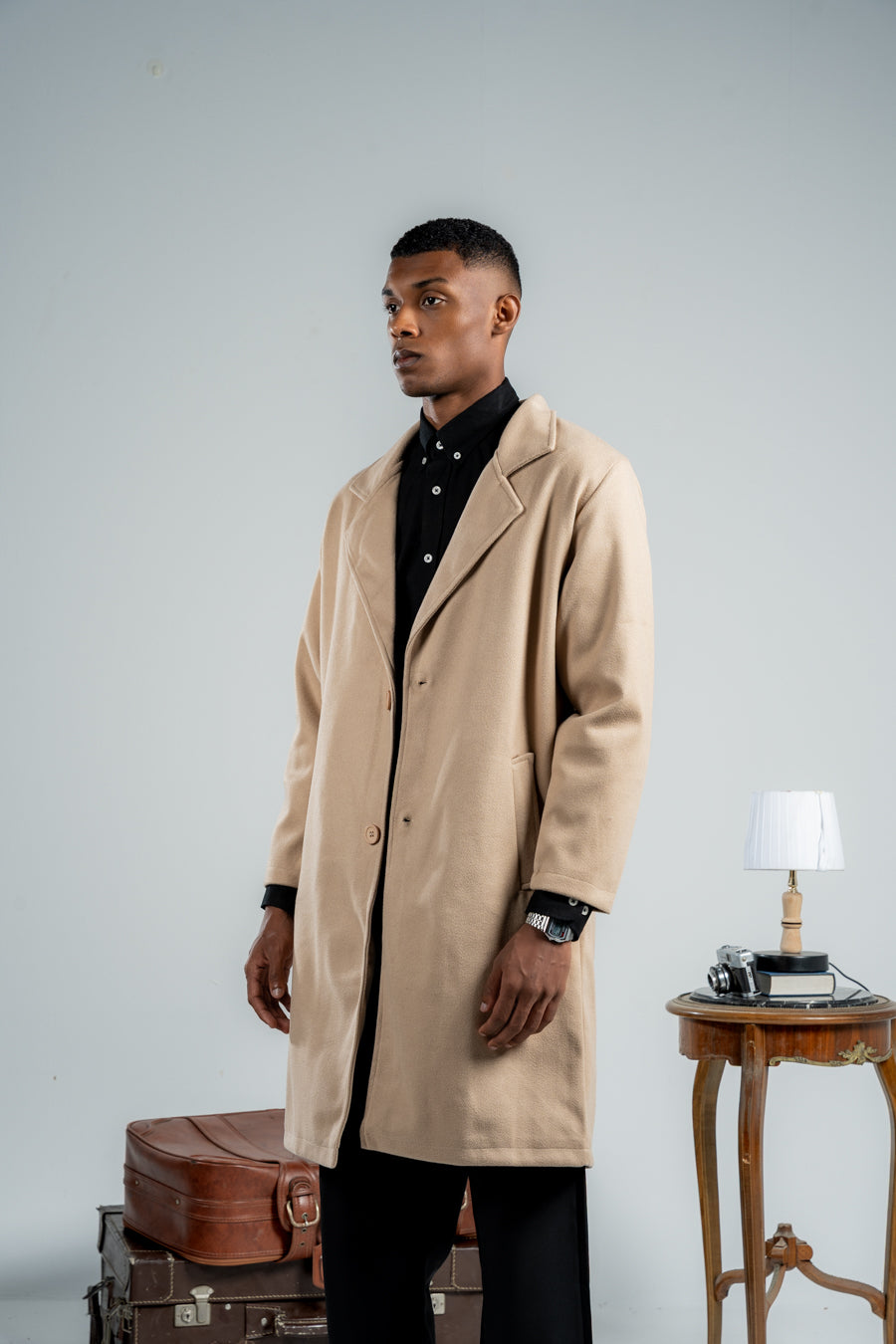 MEN BEIGE WOOL COAT