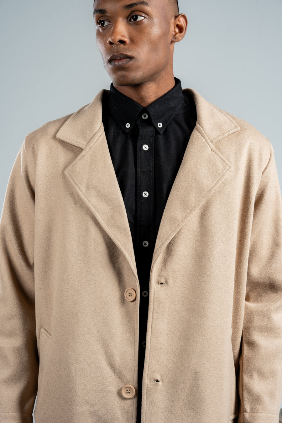 MEN BEIGE WOOL COAT