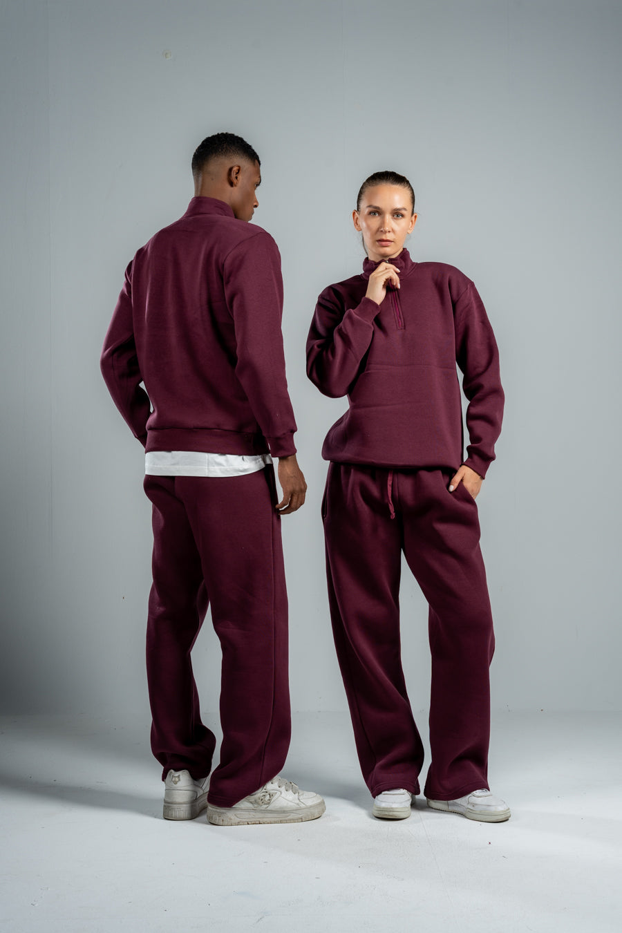 BURGUNDY RELAX FIT SWEATPANTS