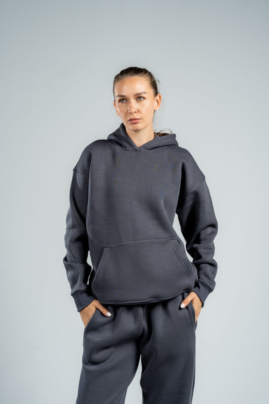 CHARCOAL GREY OVER-SIZE HOODIE