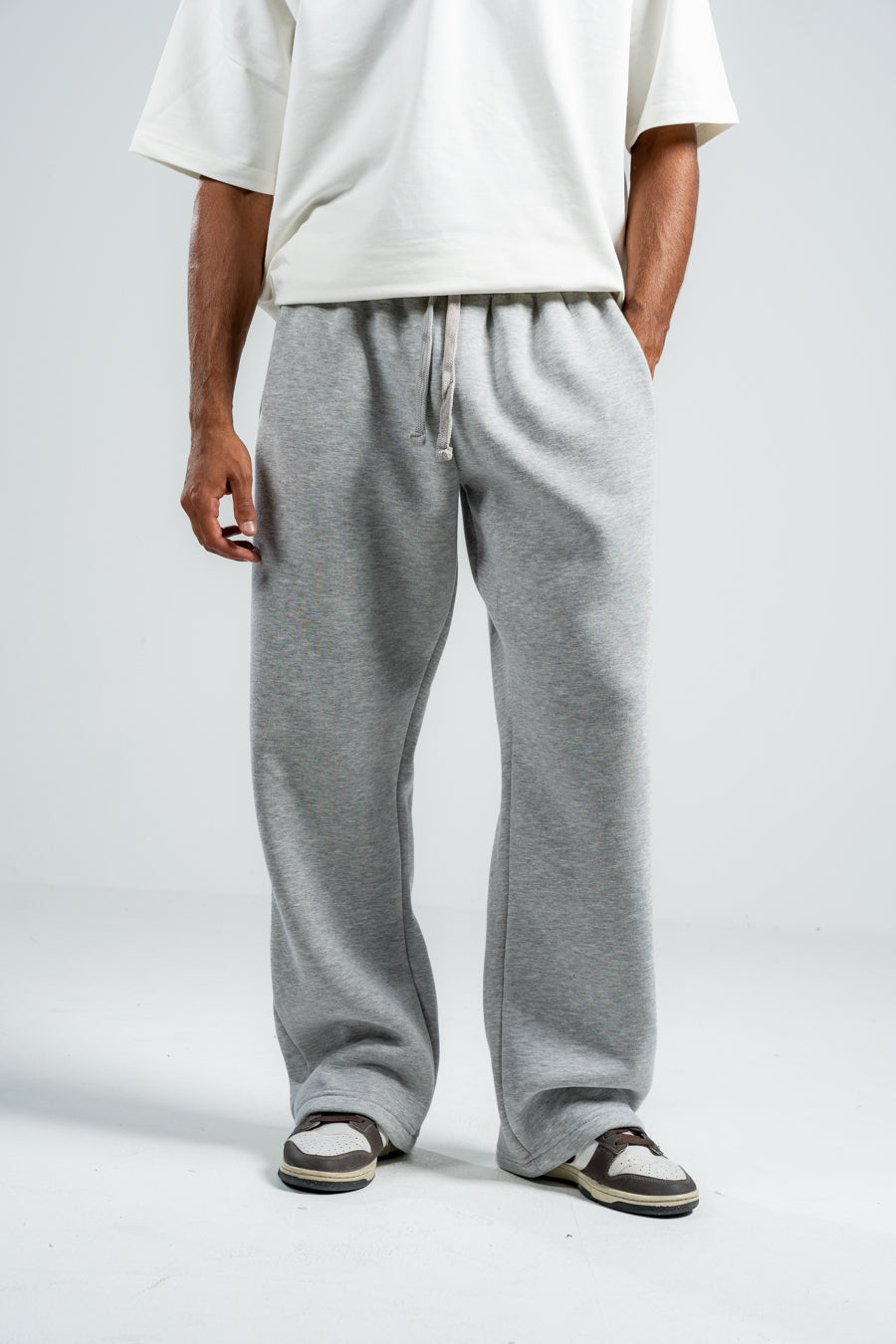 ASH GREY RELAX FIT SWEATPANTS