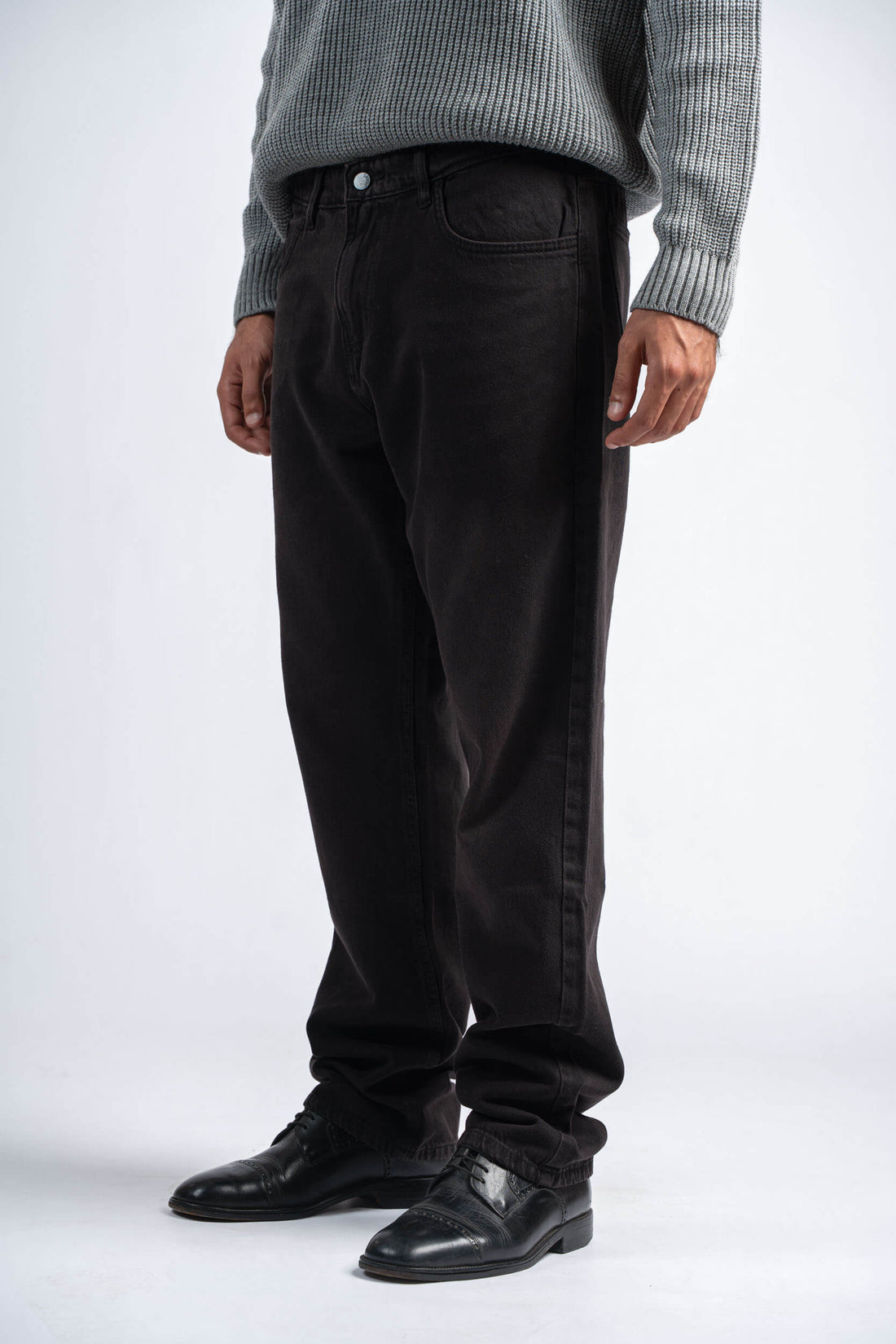 RUST BROWN STRAIGHT LEG DENIM PANTS