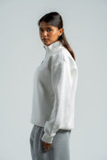 QUARTER-ZIP WHITE SWEATSHIRT